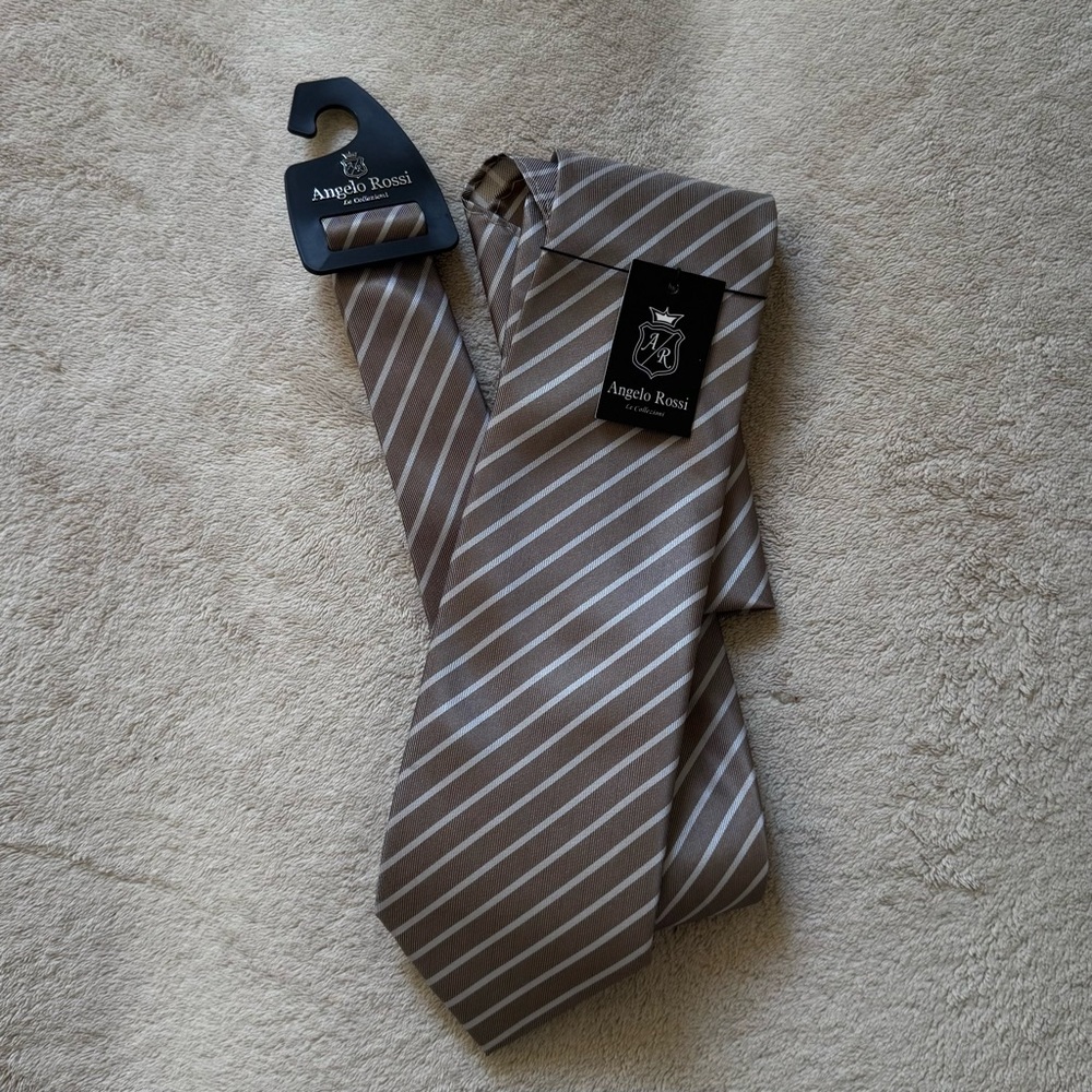 Angelo Rossi Brown Striped Tie